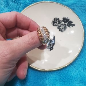 Vintage style, gold tone, costume ring